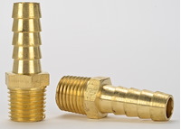 NPT Straight Hose Barb Fitting [1/4 in. NPT to 3/8 in. Hose, Brass]