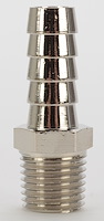 NPT Straight Hose Barb Fitting [1/4 in. NPT to 3/8 in. Hose, Nickel-Plated Brass]