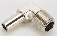 NPT 90-Degree Hose Barb Fitting [1/4 in. NPT to 5/16 in. Hose, Nickel-Plated Brass]