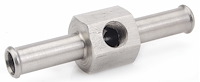 SS Fuel Pressure Gauge Fitting 3/8" Hose Barb x 3/8" Hose Barb
