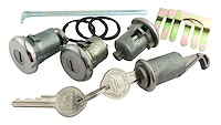 Door, Trunk & Glovebox Lock Set Fits Select 1967-1968 GM Models With Vertical Tail Panel Notches [Original Pearhead Keys]