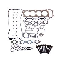 Engine Top-End Gasket Set w/Head Bolts Fits Select 1993-1997 Nissan Altima w/2.4L L4 16V DOHC Engine