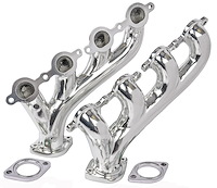 Exhaust Manifolds for GM Gen III/IV LS Engines, Flange-Type Collector [Silver Ceramic Coated]