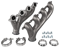 Exhaust Manifolds for GM Gen III/IV LS Engines, V-Band-Type Collector [Natural Finish]