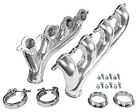 Exhaust Manifolds for GM Gen III/IV LS Engines, V-Band-Type Collector [Silver Ceramic Coated]