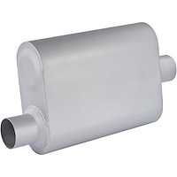 Chambered Deep-Tone Muffler 2.500 in. Offset Inlet / Center Outlet