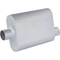 Chambered Deep-Tone Muffler 2.500 in. Center Inlet / Offset Outlet