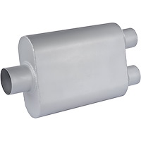 Chambered Deep-Tone Muffler 3 in. Center Inlet / 2.500 in. Dual Outlet