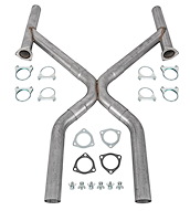 Universal X-Pipe with Cutouts 2-1/2"