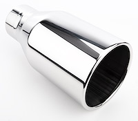 Stainless Exhaust Tip Overall Length: 10 in. Weld-On