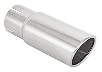 Stainless Exhaust Tip Overall Length: 8 in. Clamp-On