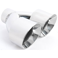 Stainless Dual Exhaust Tip Overall Length: 7 7/8 in. Weld-On