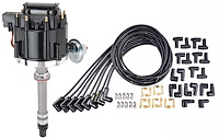 HEI Distributor Kit For Small Block & Big Block Chevy with 8 mm Black HI-Temp Wires & 90-Degree Ceramic Boots