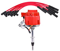 HEI Distributor & Wire Set for 1965-1990 AMC & Jeep 199-258 ci. 6-Cylinder Engines [Red Cap]
