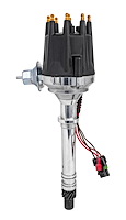 SSR-II Pro Series Distributor, w/Vacuum Advance for Chevy Small Block and Big Block V8 Engines [Black Cap]