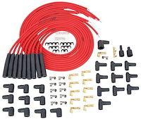 8.0mm Red Hot Pow'r Wires Small/Big Block Chevy Over Valve Covers or Under Headers & AMC 290-401 V8 W/HEI