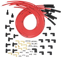 8.5mm Red Ultra Pow'r Wires for Small and Big Block Chevy Over Valve Covers or Under Headers and AMC 290-401 V8 w/ HEI