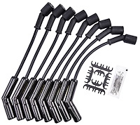 Hi-Temp Universal Spark Plug Wires [45-Degree Black Ceramic Boot]