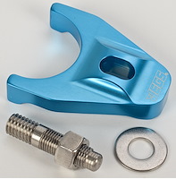 Billet Distributor Hold-Down Clamp Chevy: 90° V6, Small Block, and Big Block [Blue Anodized]