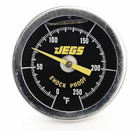 Liquid-Filled Engine Thermometer [2 1/8  in. OD, Black Face]
