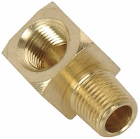 Mechanical Fuel Pressure Gauge Adapter Fitting 1/8 in. NPT Male x 1/8 in. NPT Female 90° Elbow