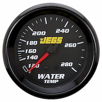 Water Temperature Gauge, 2 5/8 in. Mechanical [120-280 degrees F] Black Face