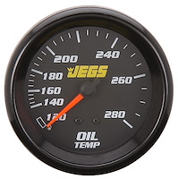 Oil Temperature Gauge, 2 5/8 in. Mechanical [120-280 degrees F with Black Face]