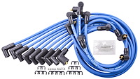 8.5mm Blue Ultra Pow'r Wires for Small Block Chevy Under Headers