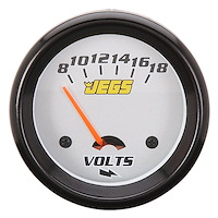 Voltmeter Gauge, 2 5/8 in. Electrical [8-18 Volts with Silver Face]