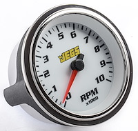 3-3/8" Electric Tachometer White