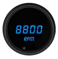 Tachometer LED Digital [Black Bezel, Black Face, Blue Numbers and Bar Graph]