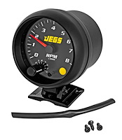 3 3/4 in. Pedestal Mount Tachometer, 0-8,000 RPM  [Black Face with Black Bezel]