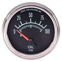 Oil Pressure Gauge, Retro Style [2 1/16 in. Dia., 0-100 psi]
