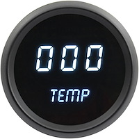 Water Temperature Gauge LED Digital [Black Bezel, Black Face, White Numbers]