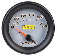 Voltmeter Gauge [2 1/16 in. Electrical, 8-18 Volts with Silver Face]