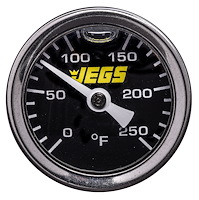 Liquid-Filled Engine Thermometer [1.400  in. OD, Black Face]