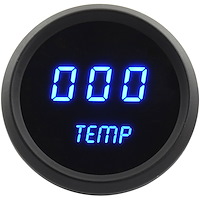 Water Temperature Gauge LED Digital [Black Bezel, Black Face, Blue Numbers]