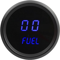 Fuel Level Gauge LED Digital [Black Bezel, Black Face, Blue Numbers]
