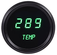 Water Temperature Gauge LED Digital [Black Bezel, Black Face, Green Numbers]