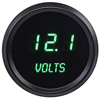 Voltmeter Gauge LED Digital [Black Bezel, Black Face, Green Numbers]