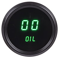 Oil Pressure Gauge LED Digital [Black Bezel, Black Face, Green Numbers]