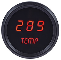 Water Temperature Gauge LED Digital [Black Bezel, Black Face, Red Numbers]
