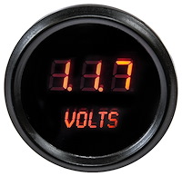 Voltmeter Gauge LED Digital [Black Bezel, Black Face, Red Numbers]