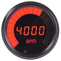 Tachometer LED Digital [Black Bezel, Black Face, Red Numbers and Bar Graph]