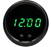 Clock LED Digital [Black Bezel, Black Face, Green Numbers]