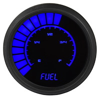 Fuel Level Gauge LED Bar Graph [Black Bezel, Black Face, Blue Numbers]