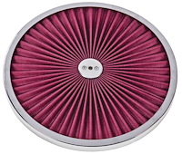 14 in. Flow-Thru Air Cleaner Lid [Chrome Trim with Red Filter]