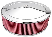 Air Cleaner with Smooth Top 14 in. x 4 in. [Chrome-Plated]