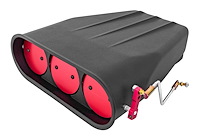 Finned Top Bug Catcher Style Single 4-Barrel Carburetor Scoop [Black]