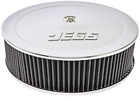 Air Cleaner Assembly with JEGS Logo, 14 in. x 4 in. [Chrome-Plated]
